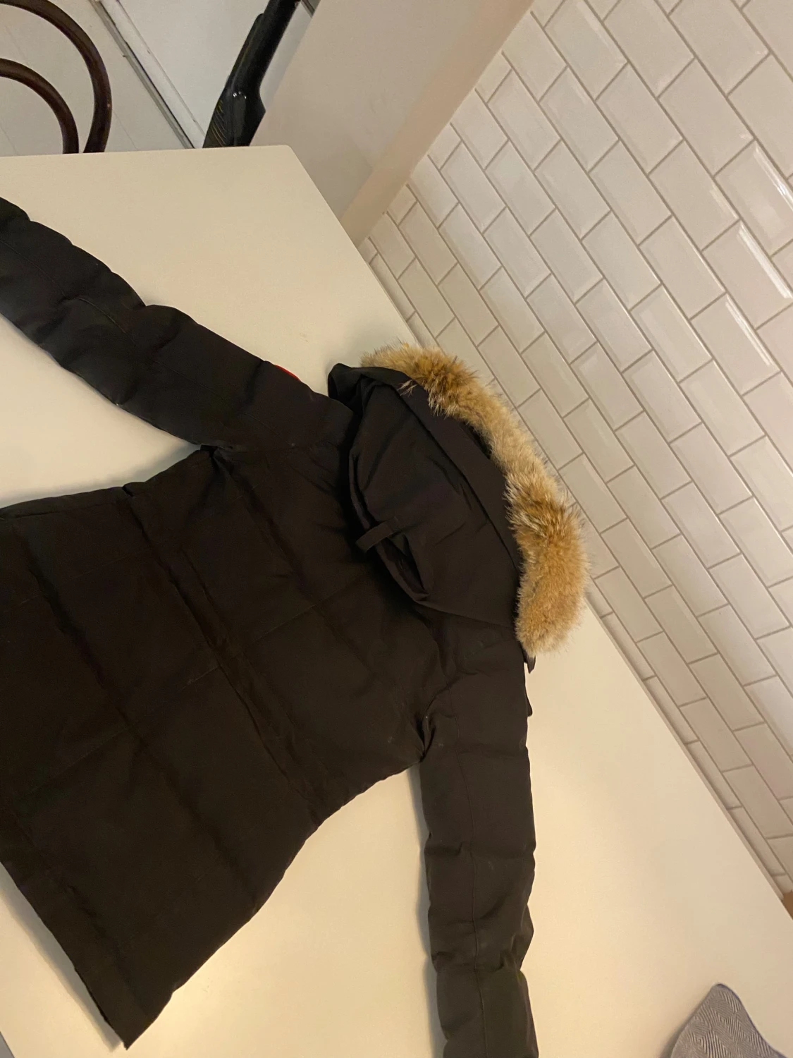  Chelsea parka Canada Goose dunjacka med päls luva  - 1