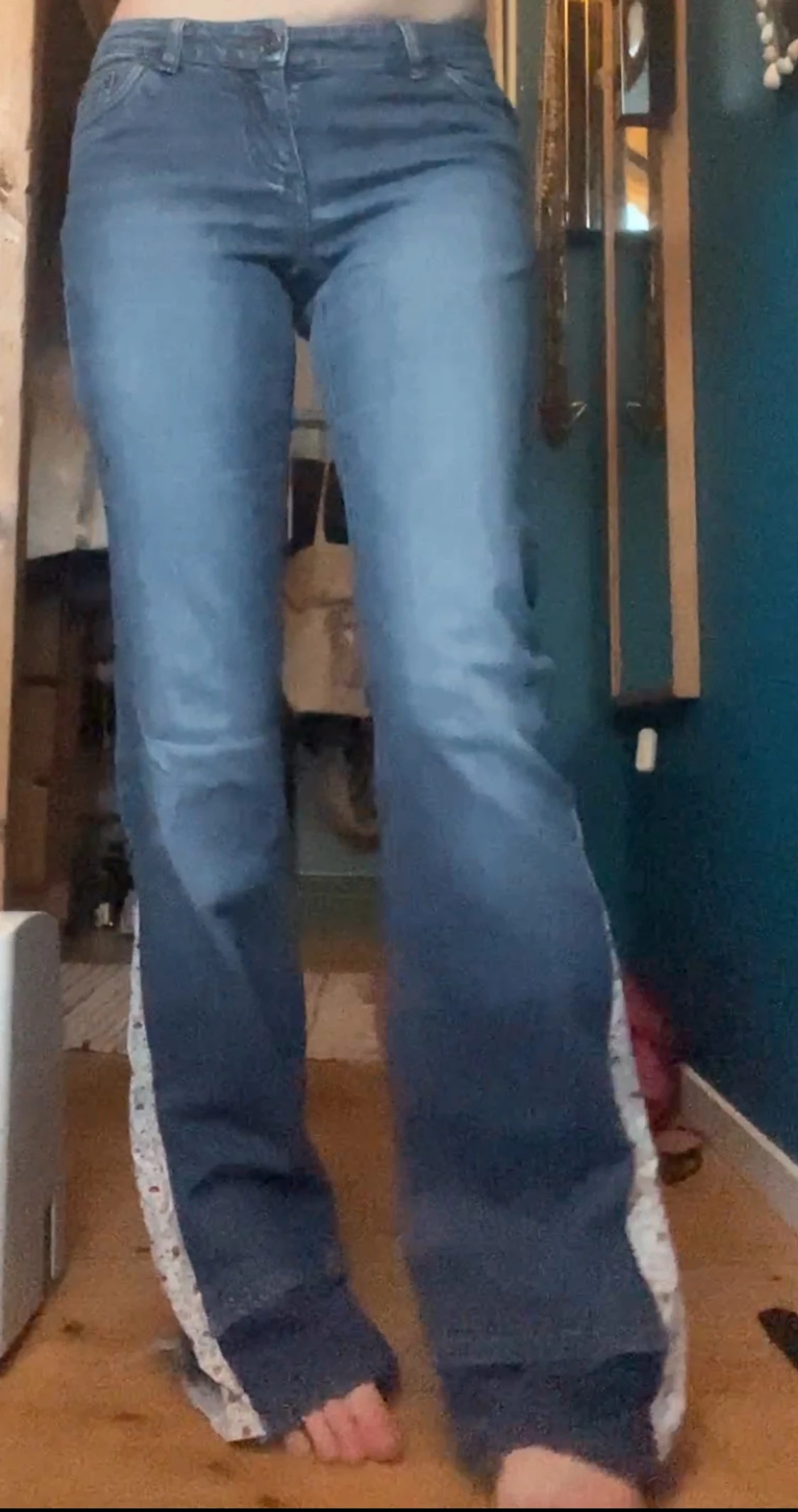 Orginal Mönstrad Bootcut midwaist jeans