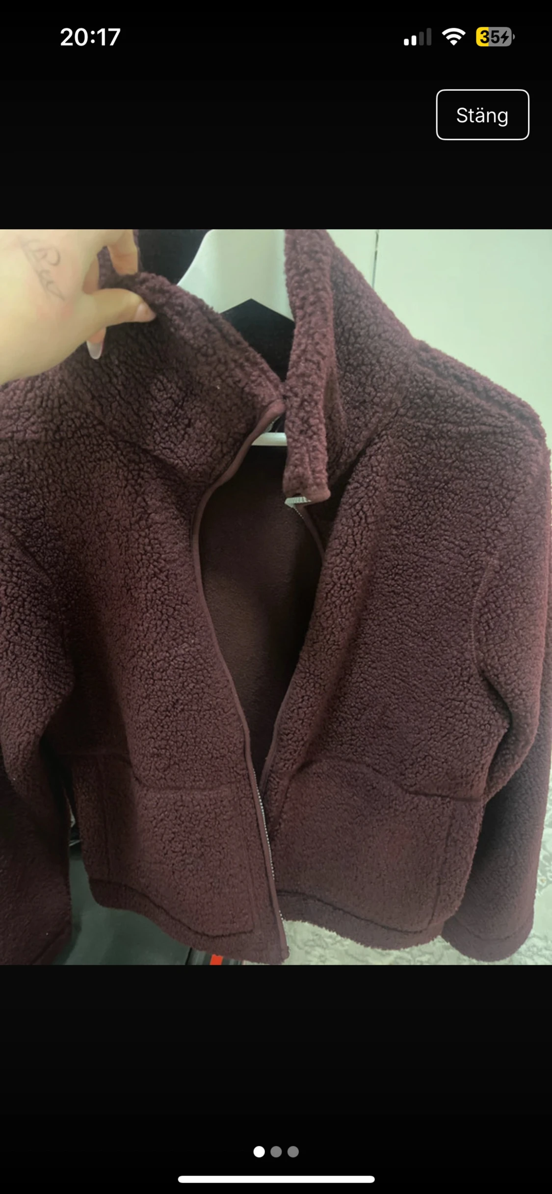 Mörk vinröd teddyjacka från 157 - 2