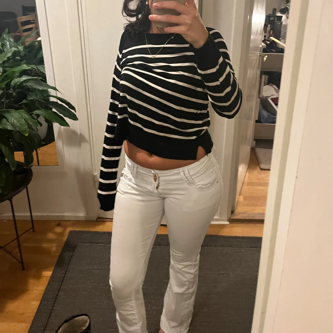 Randig stickad tröja  - 1