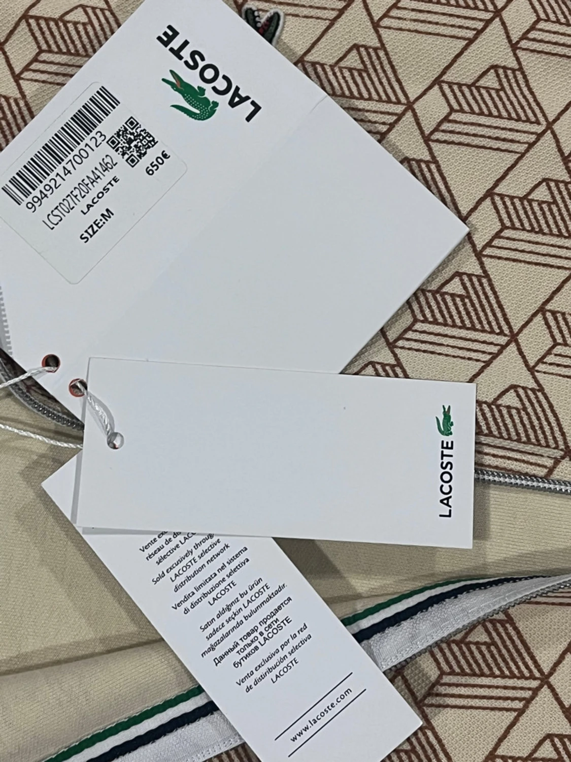 Beige mönstrade mjukisbyxor Lacoste M - 5