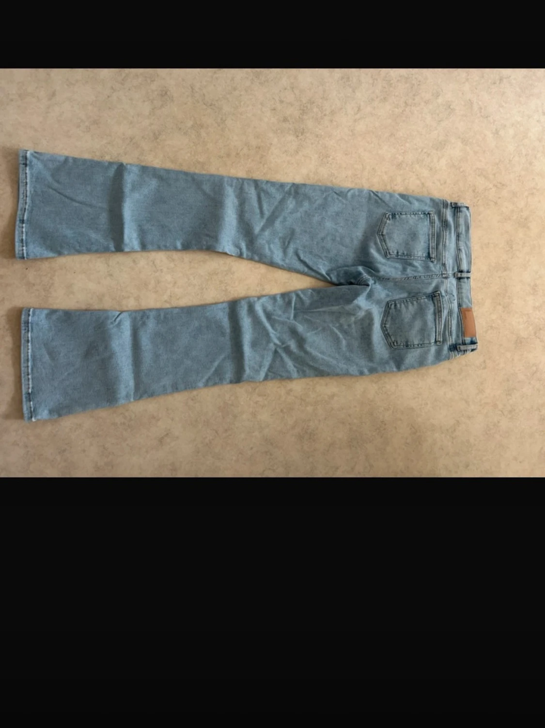 Ljusblå bootcut jeans low flare - 1