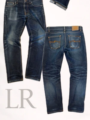 Selvedge nudie Jeans  - 🔹modell: lean dean 🔹dry Japanese Selvedge  🔹mått: L:95cm W: 40cm Lår: 20cm benöppning:15cm 🔹pris kan diskuteras vid snabb affär!