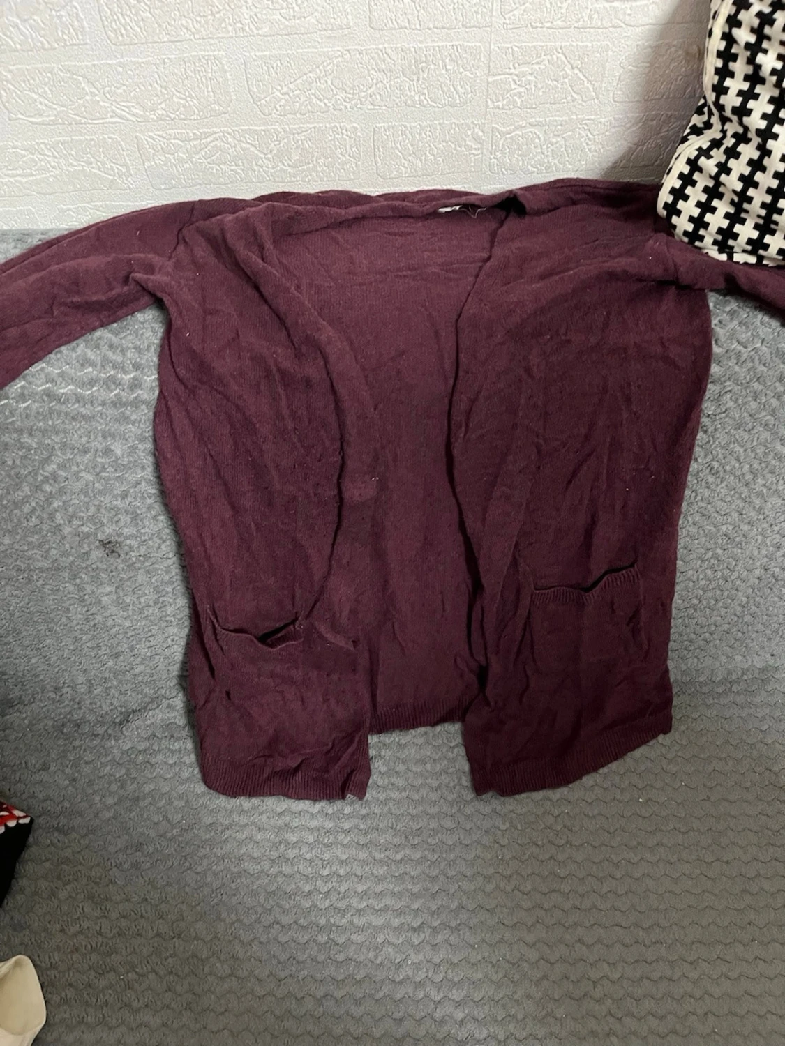 Vinröd kofta med fickor/  storlek  - 2