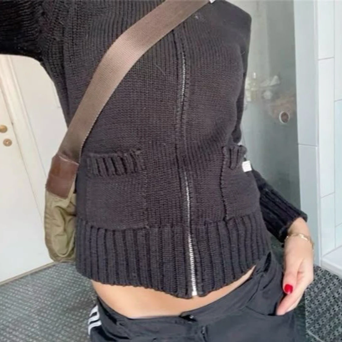 SÖKER  stickad kofta med dragkedja (zipup) - 1