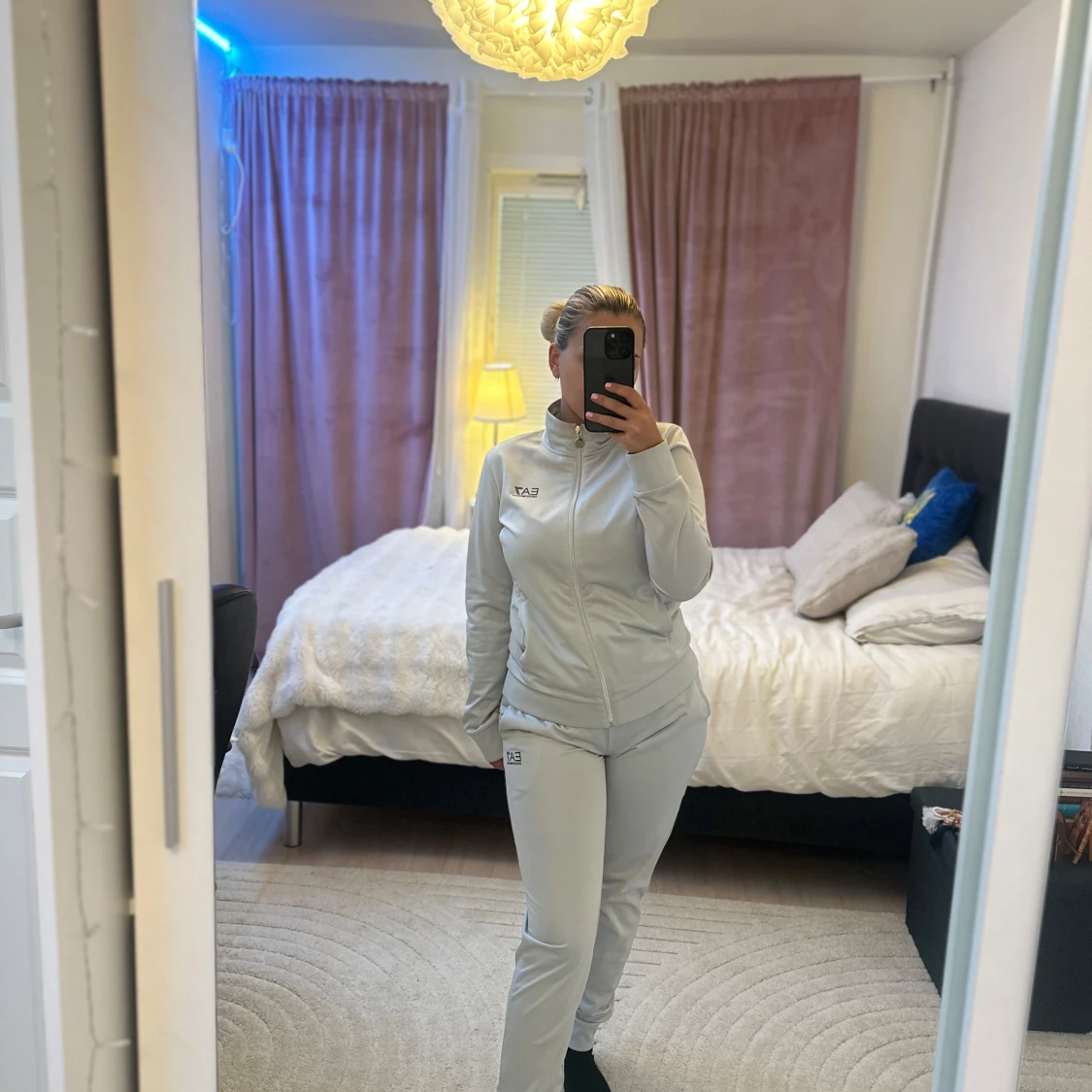 Ljusgrå/Ljusblå ziptröja från EA7 Emporio Armani - 1