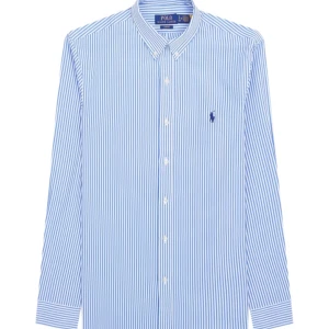 Eandig skjorta Ralph Lauren - Snygg blåvit randig skjorta från Ralph Lauren med klassisk krage och knappar framtill. Skjortan har lång ärm och ikonisk broderad logga på bröstet. Perfekt för dig som gillar stilrena och tidlösa plagg med en sportig touch.