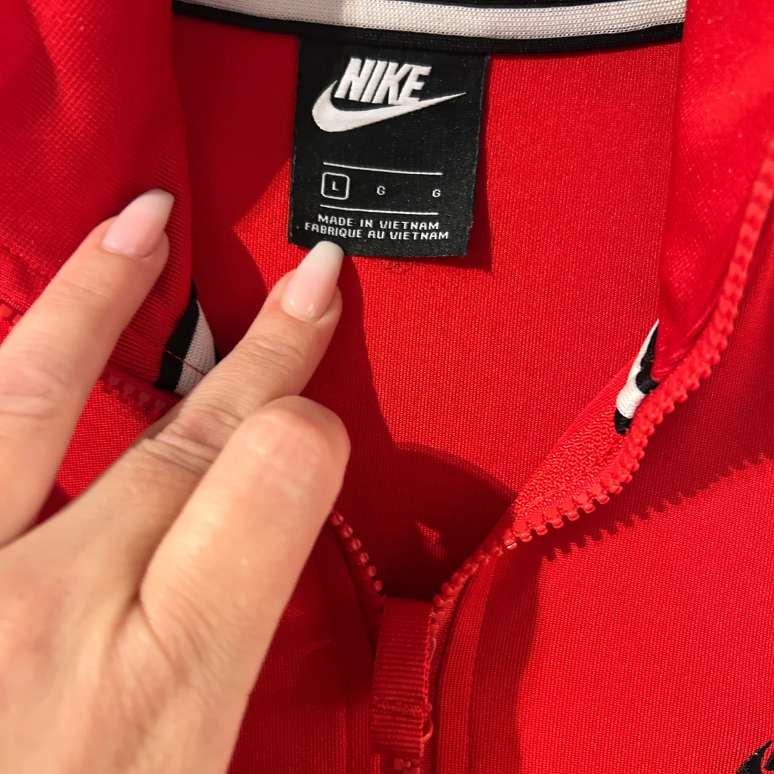 Nike Air röd och svart half zip tröja - 2
