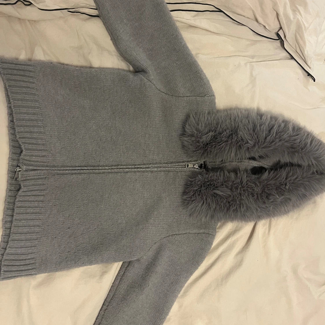Grå Alessa jacka äkta räv päls - 2