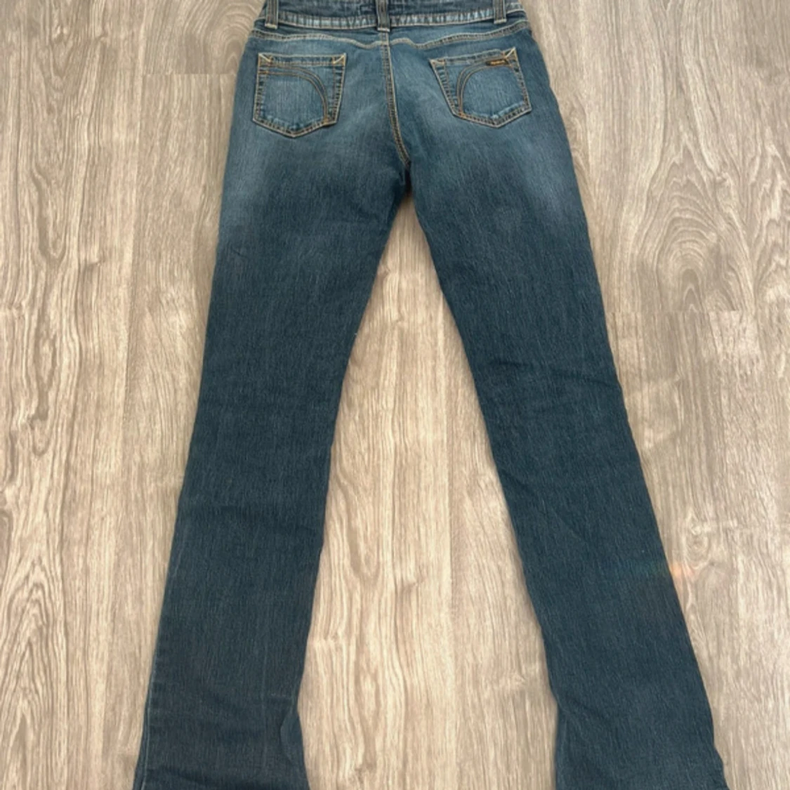 Blå lågmidjade bootcut jeans - 3