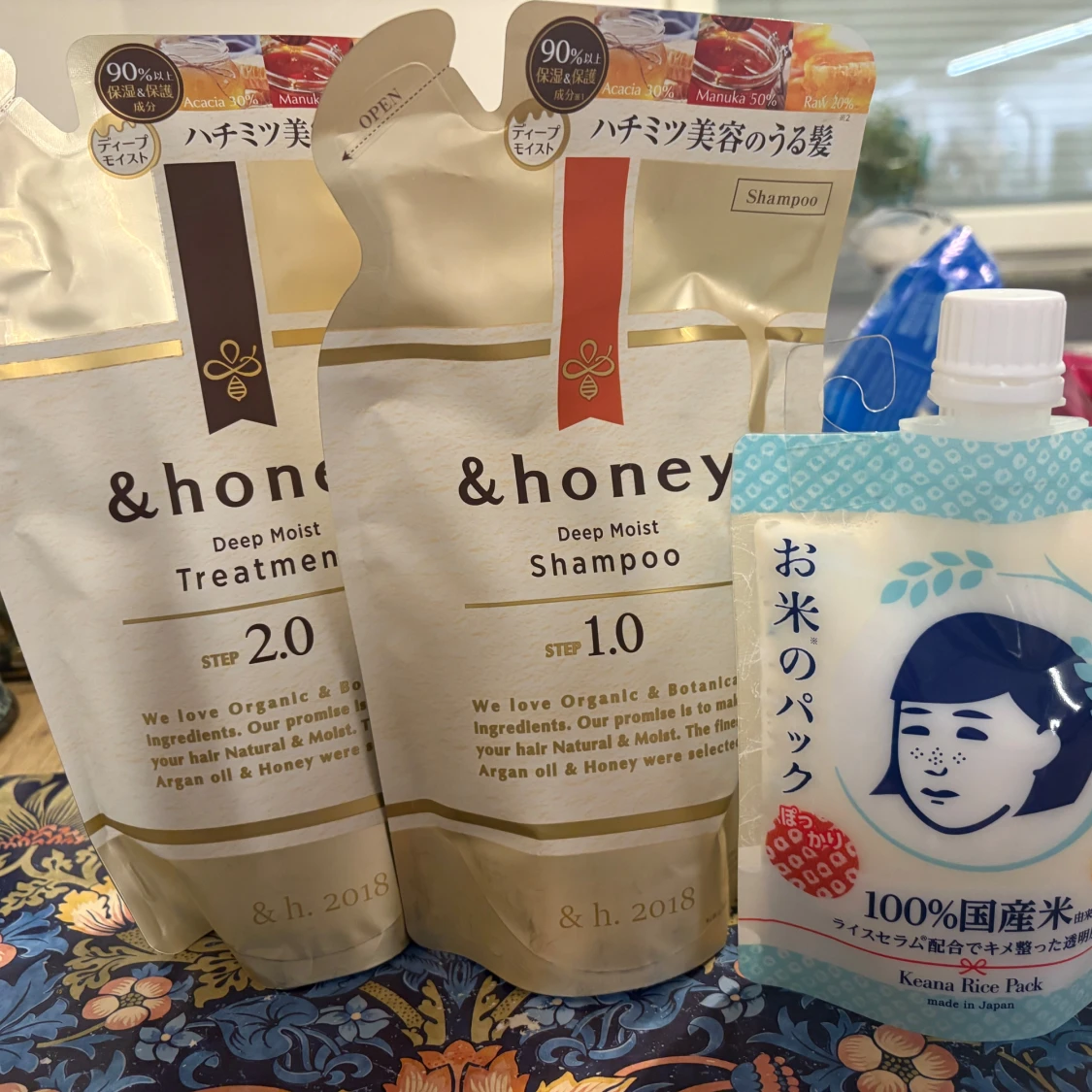 Keana Rice Pack ansiktsmask och Fino hårmask och  &Honey/& honey shampoo + conditioner  - 4