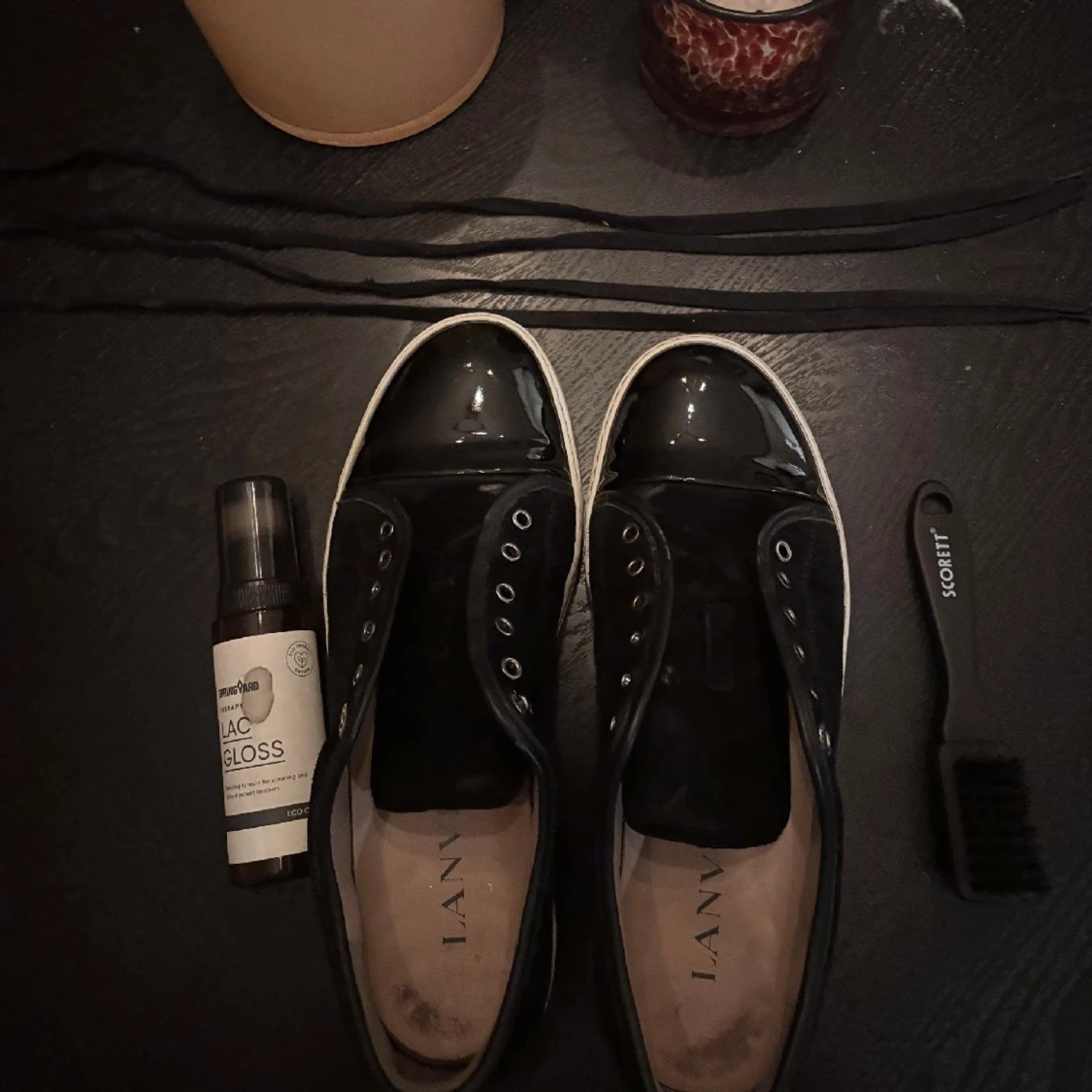 Svarta sneakers från Lanvin med lackad tå - 4