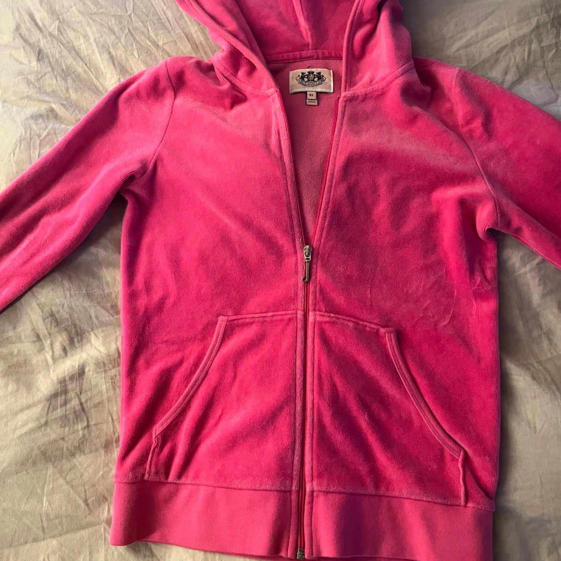 Juicy Couture rosa velour hoodie XL/xs