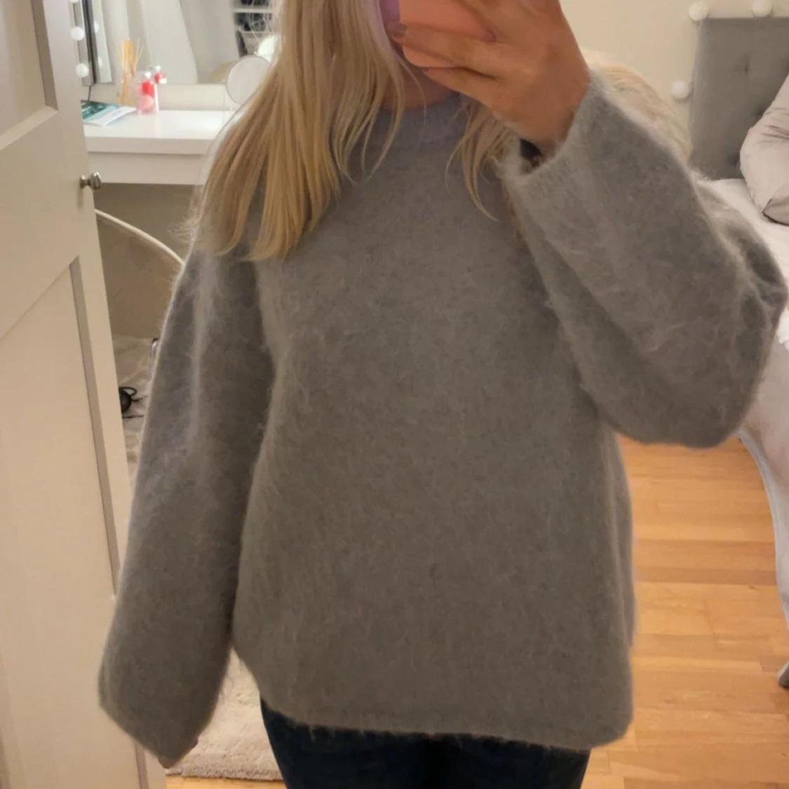 Stickad mohair tröja hm