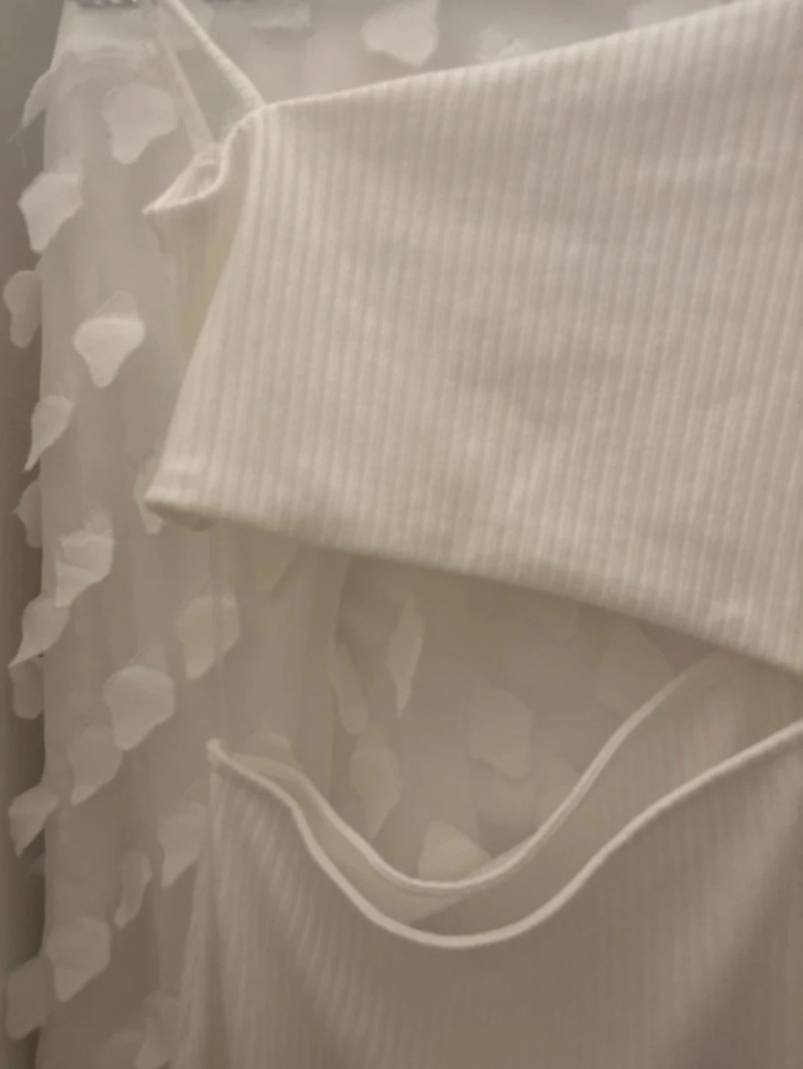 Vit ribbad långklänning - 1