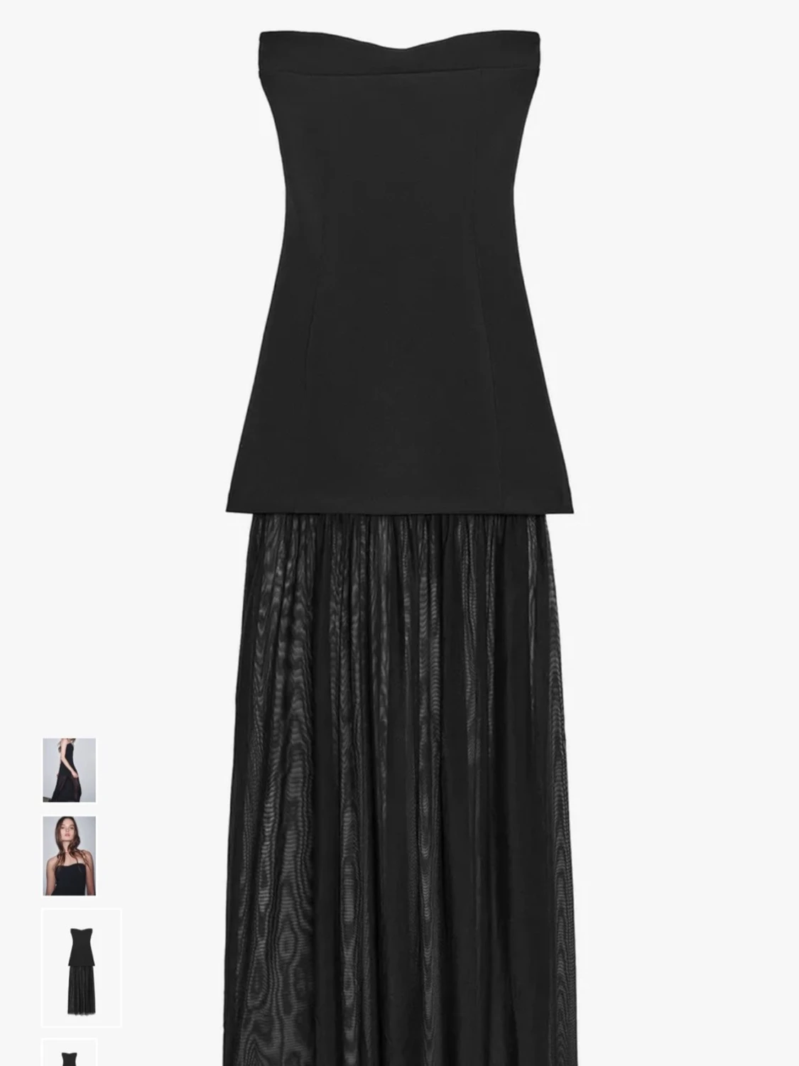 Svart axelbandslös långklänning - 1