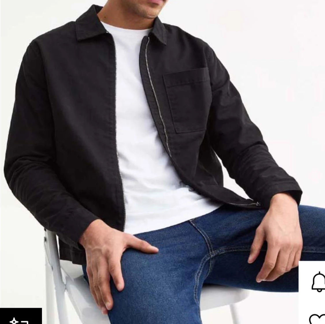 Svart overshirt med dragkedja - 3