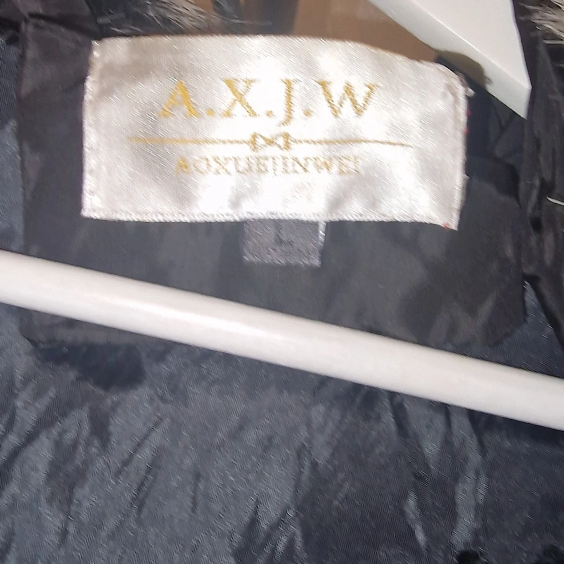 Svart lång dunjacka med fuskpäls - 3