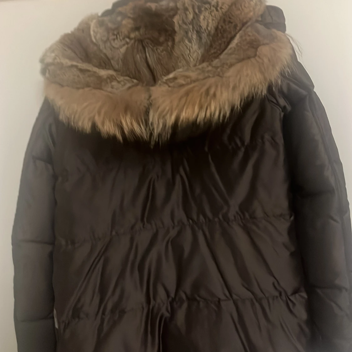 Mörkbrun dunjacka Parajumpers med päls - 1