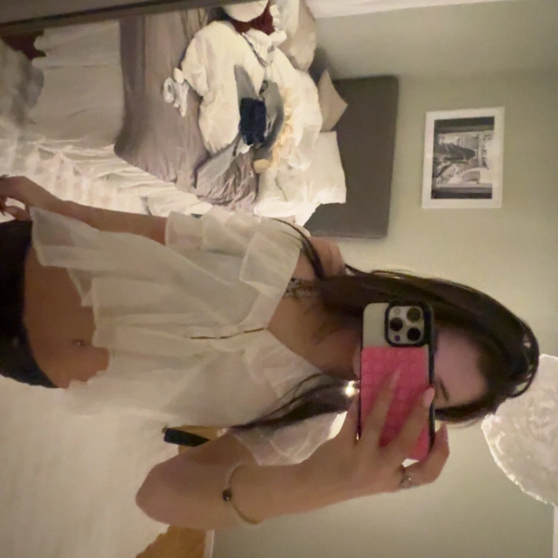 Vit volangblus med knappar - 2