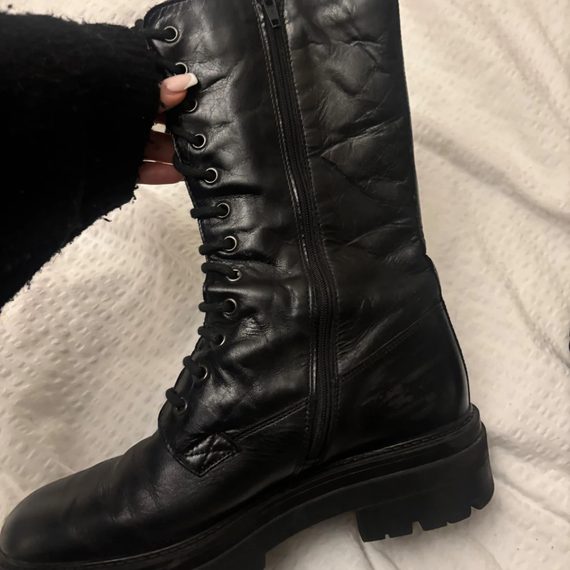 Svarta boots i läder - 2