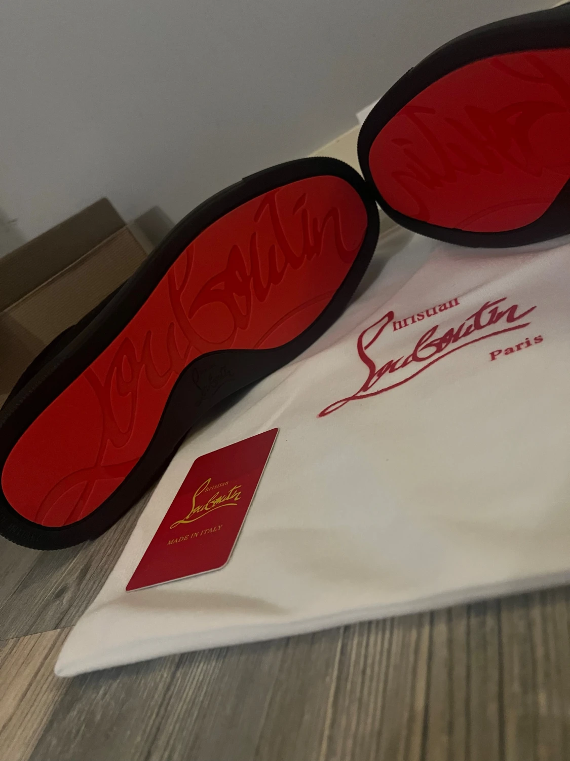 Christian Louboutin svarta sneakers med nitar - 3