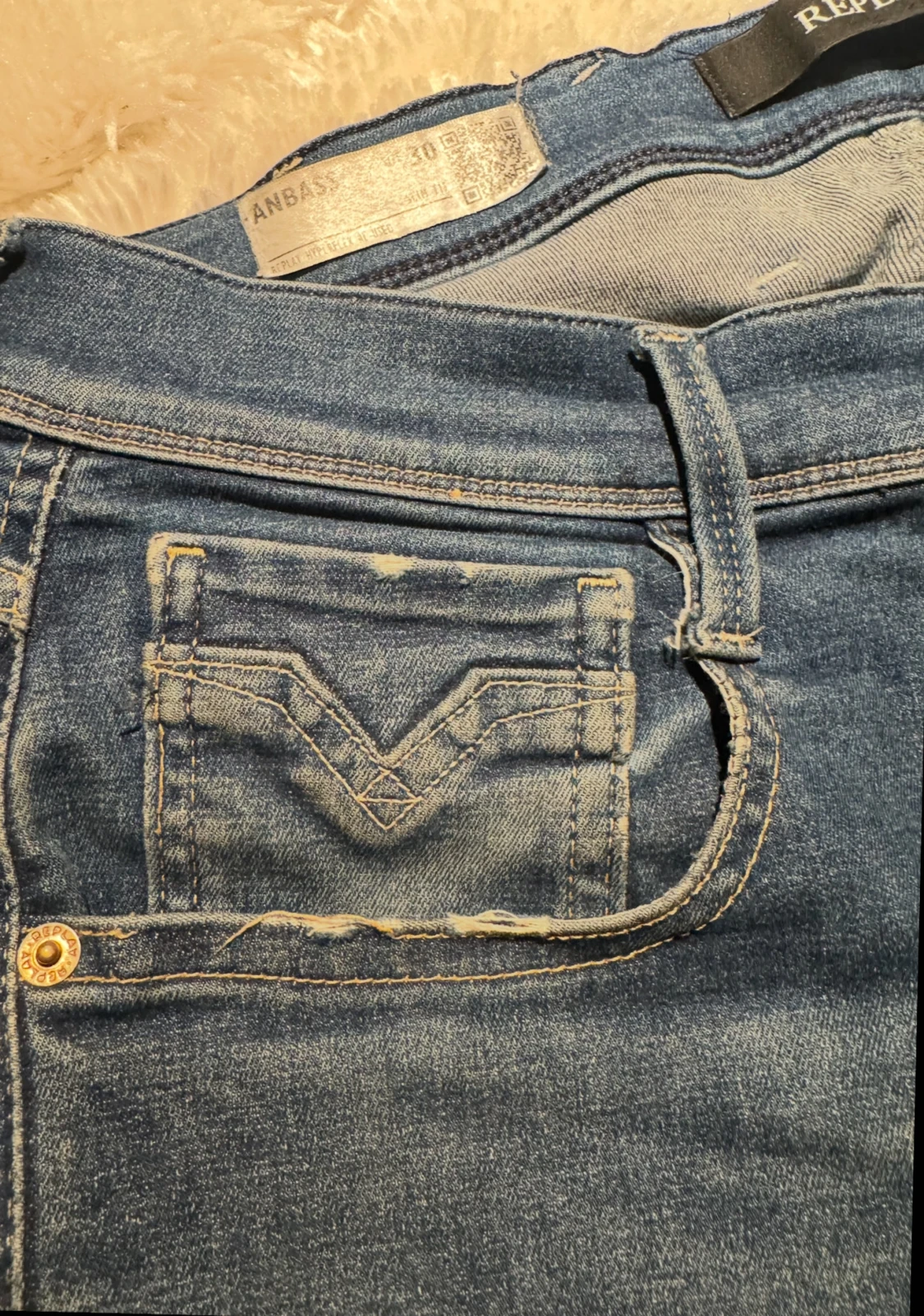 Blå Replay Anbass Hyperflex jeans - 3