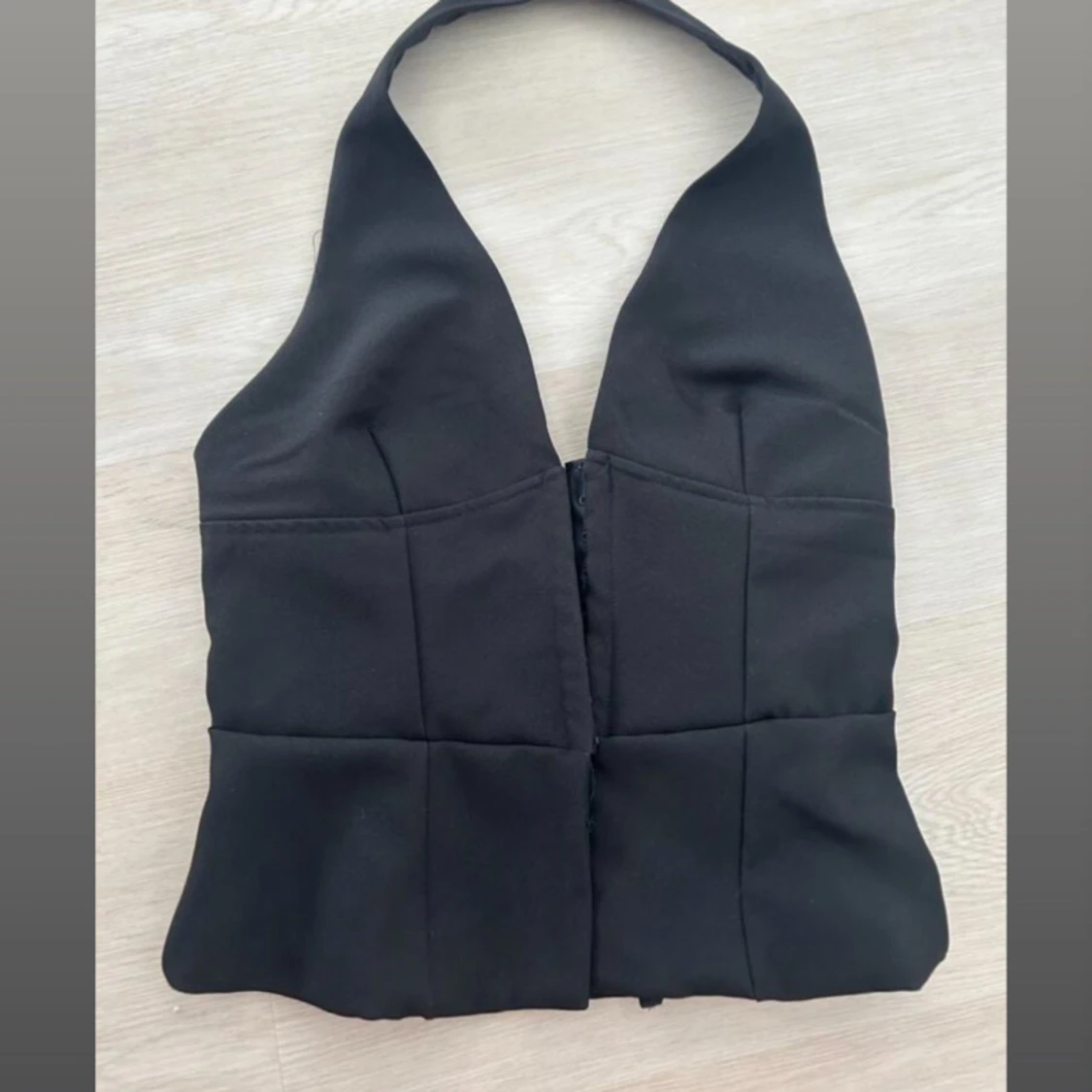 Svart halterneck korsett-topp - 1