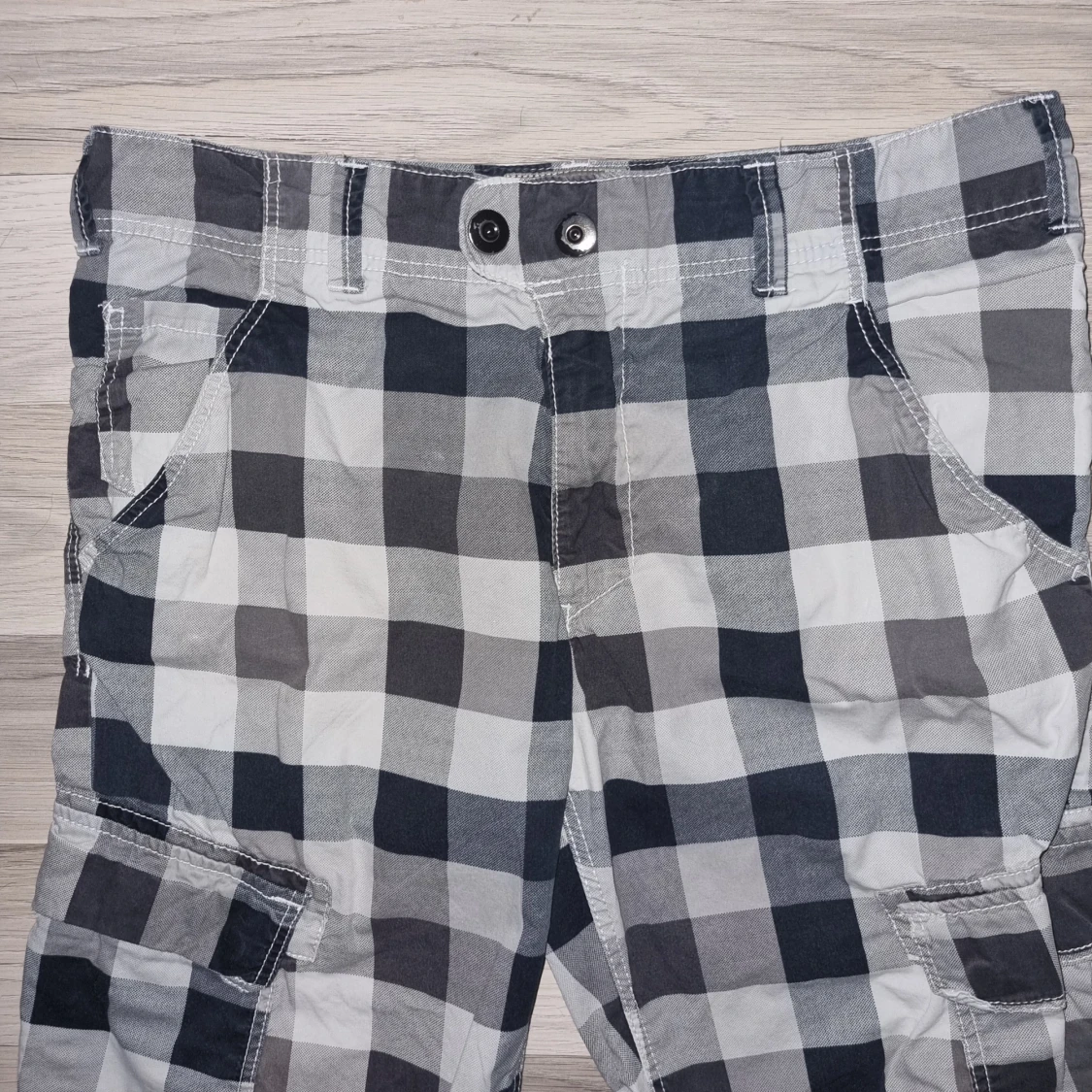 Rutiga cargoshorts i bomull - 2