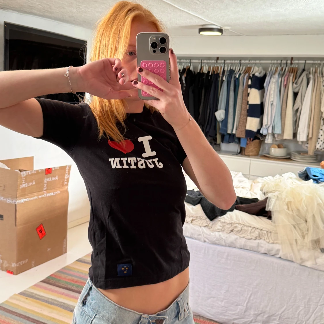 Svart I ❤️ Justin t-shirt - 1