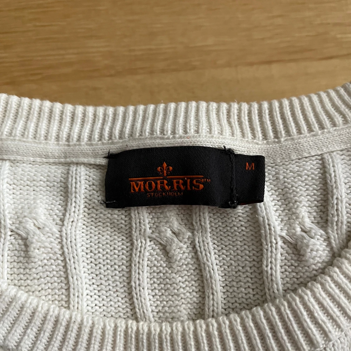 Vit kabelstickad tröja från Morris - 3