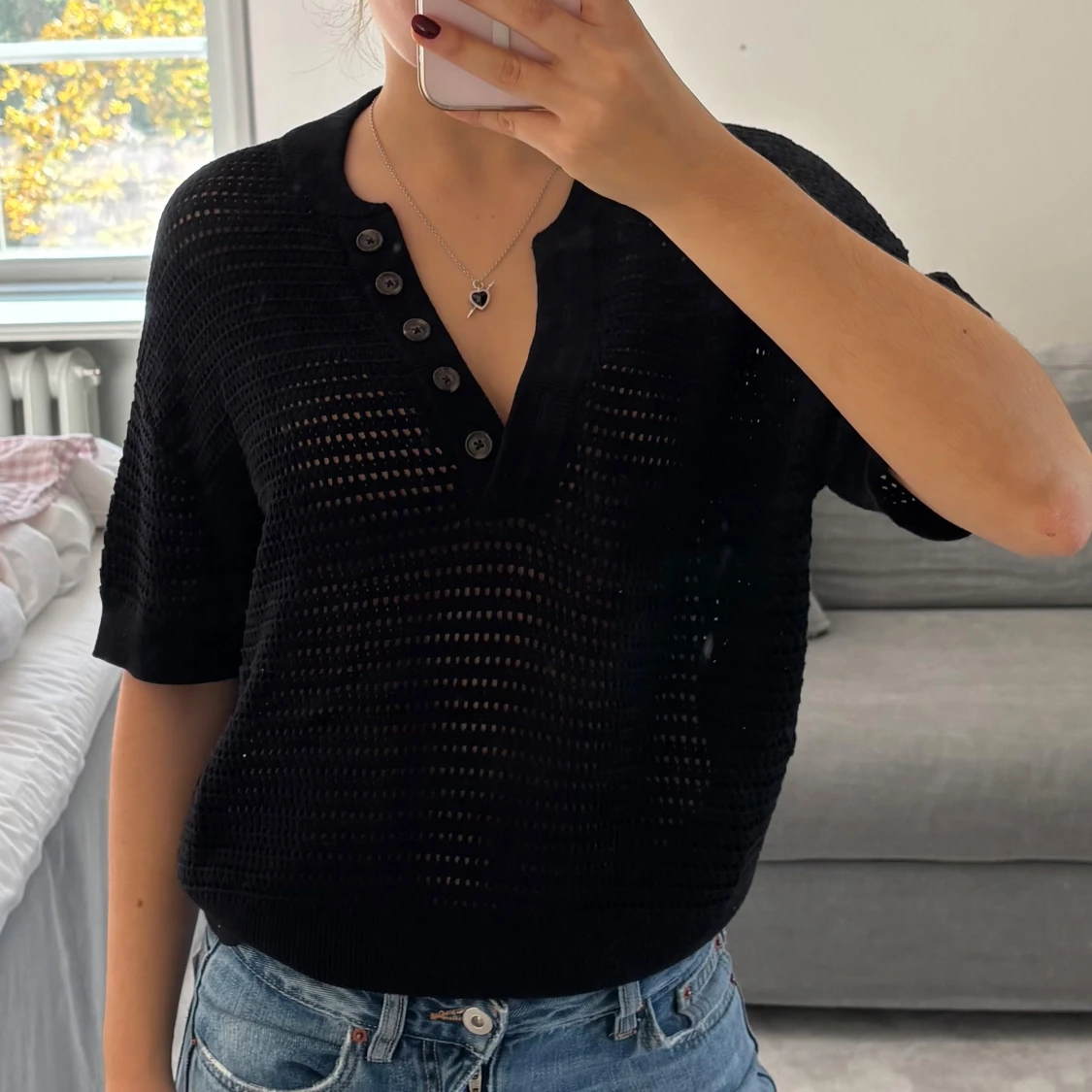 Svart stickad topp