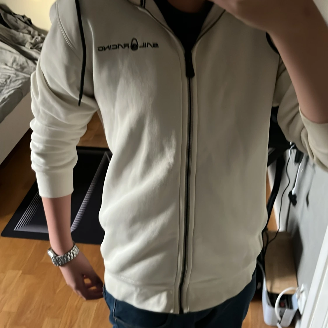 Vit hoodie från Sail Racing med dragkedja - 4