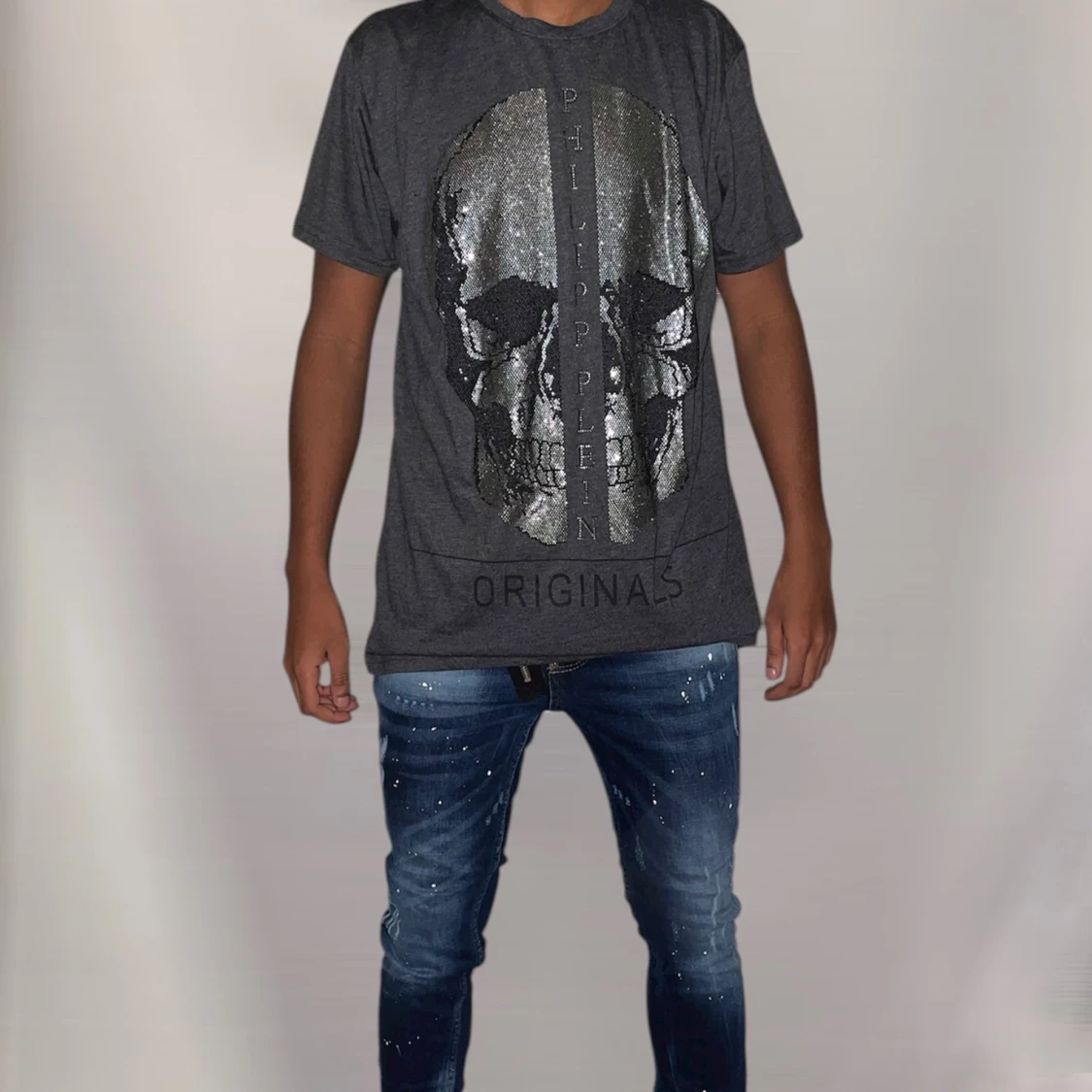 Philipp Plein Tshirt Herr XL -Grå - 1