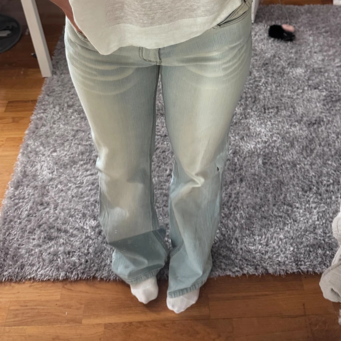 Ljusblå bootcut jeans - 1