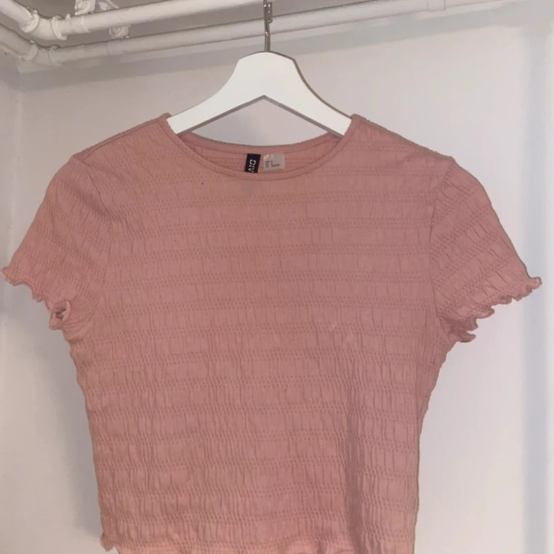 Rosa croppad topp från hm