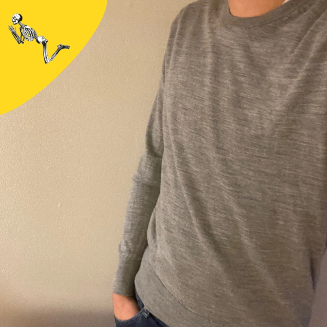Grå merino ull tröja