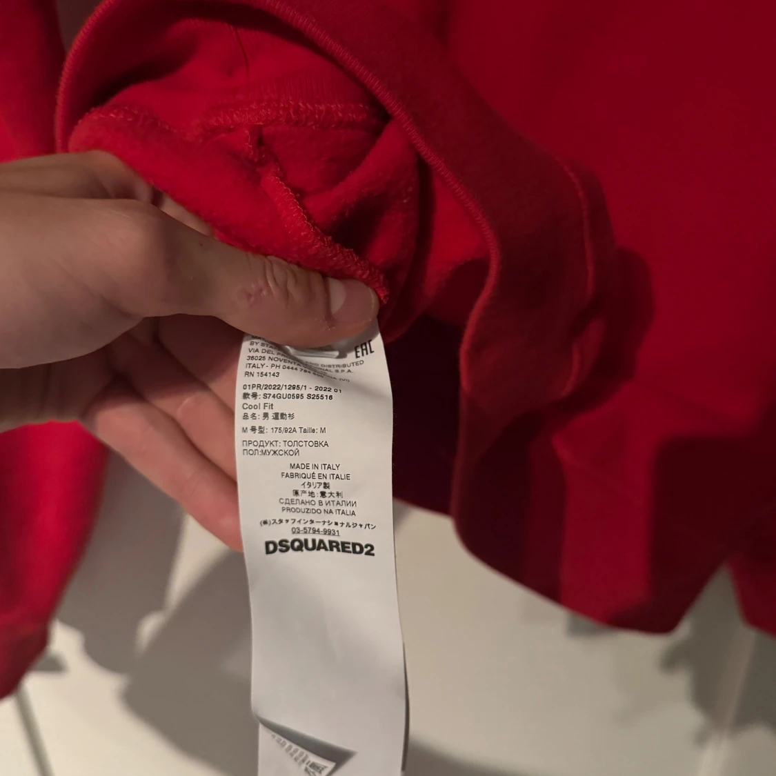 Röd DSQUARED2 hoodie med blått tryck - 4