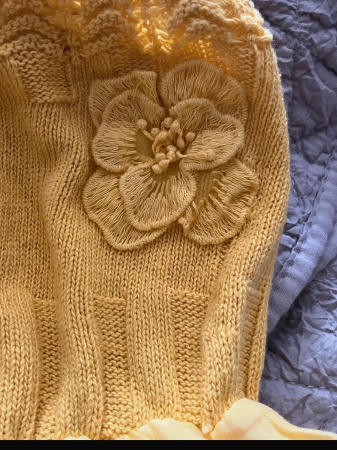 Gul bandeau tubtopp med volang - 3