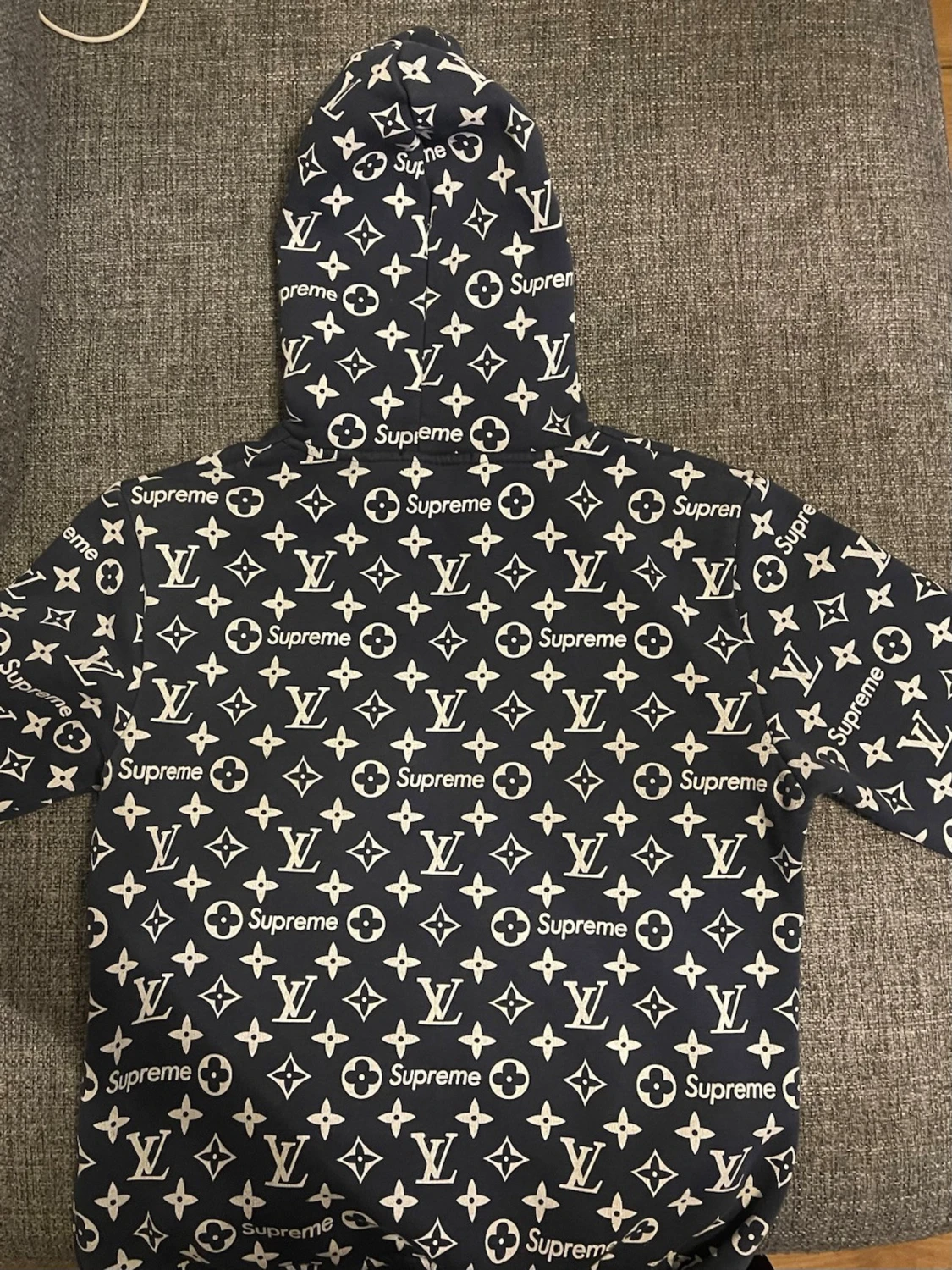 Supreme x  hoodie blå/vit - 1