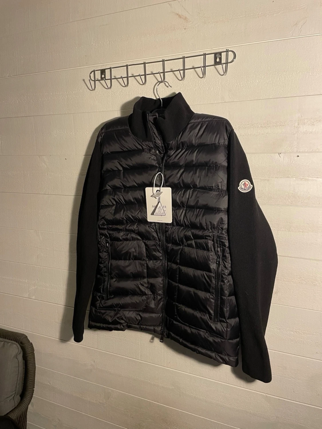 Svart Moncler pufferjacka stickad - 4