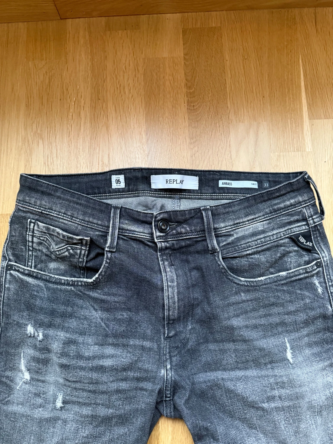 Replay Anbass svarta jeans, slim fit - 1