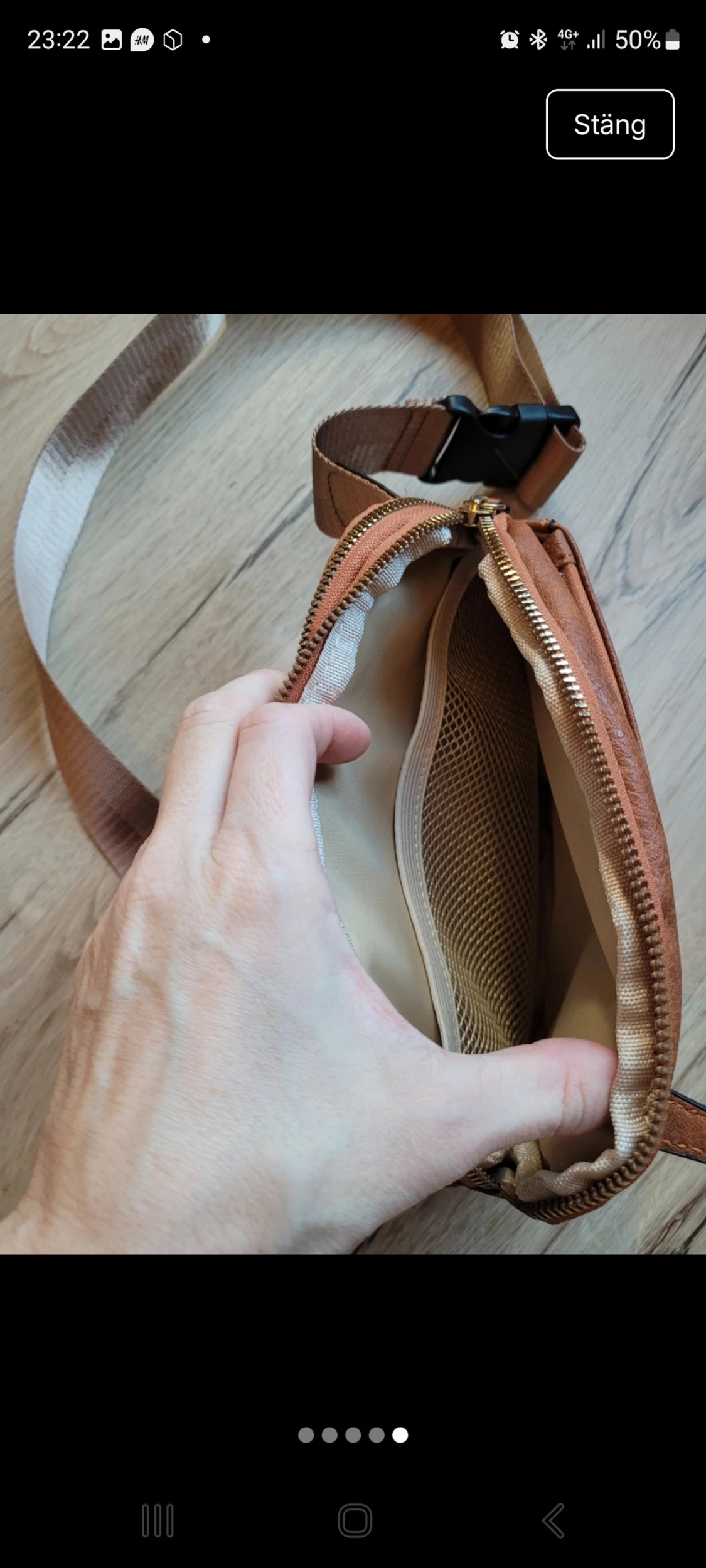 Brun axelväska i skinn - 4