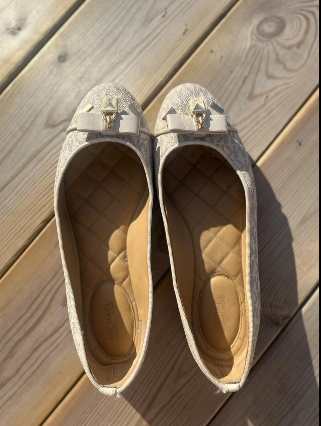 Beige ballerinaskor Michael Kors - 1