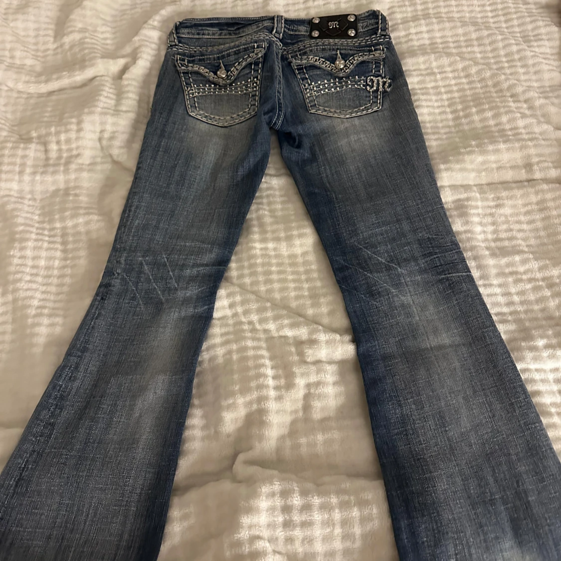 Miss Me blå bootcut jeans med detaljer - 3