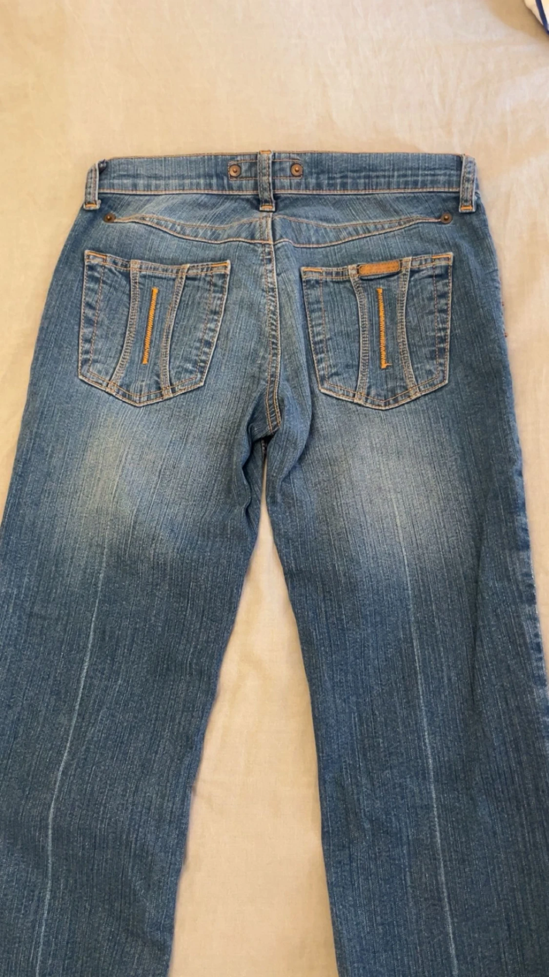 Mörkblå lowwaist bootcut jeans  - 2