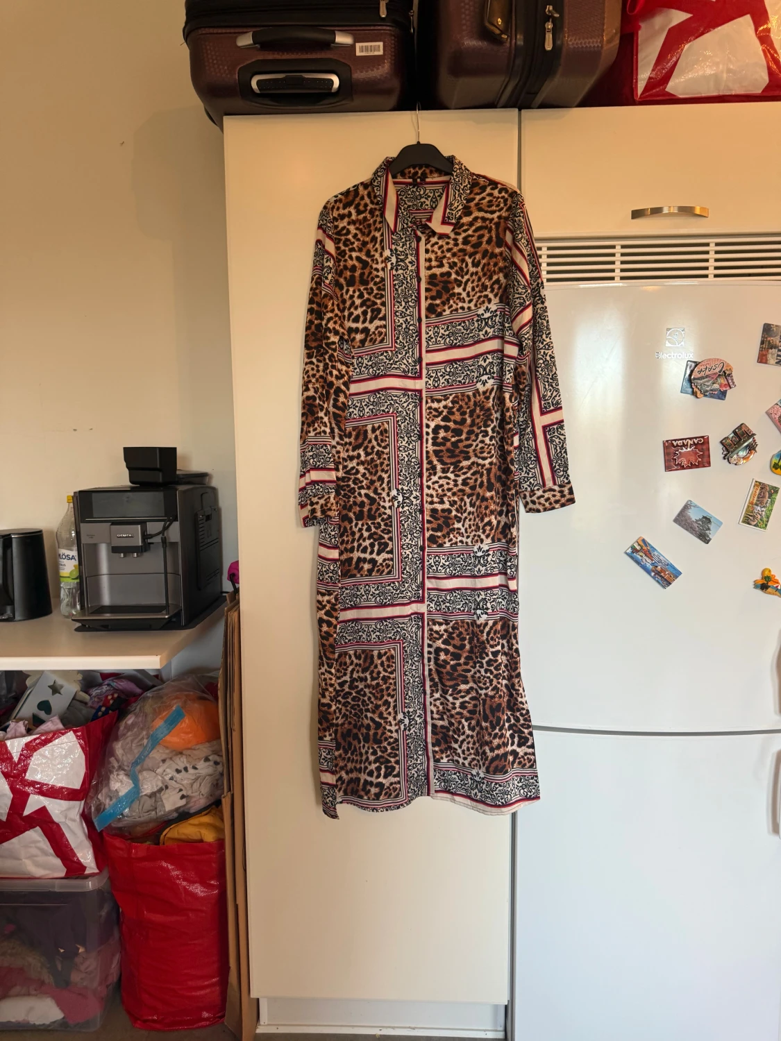 Leopardmönstrad långskjortklänning Vero Moda