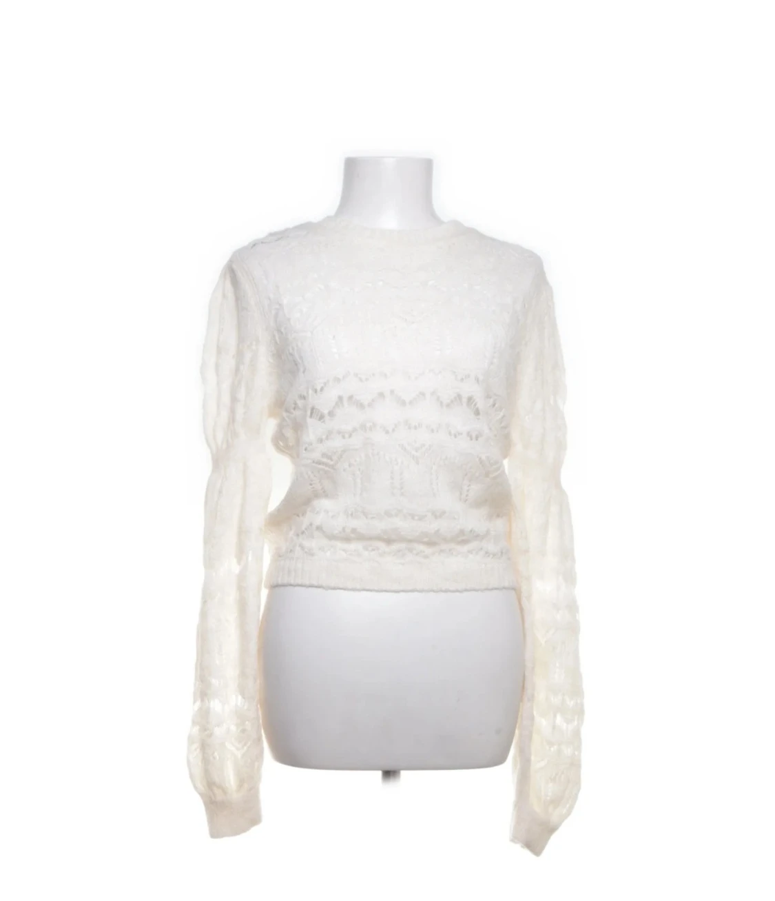 Vit stickad spets tröja