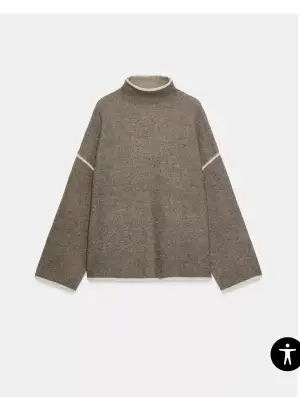  Sen ner en jättefin stickad polotröja med vita sömmar från Zara💓 Den är helt ny med prislappen kvar och efterfrågan💓 Passar för mig som vanligtvis har S💓