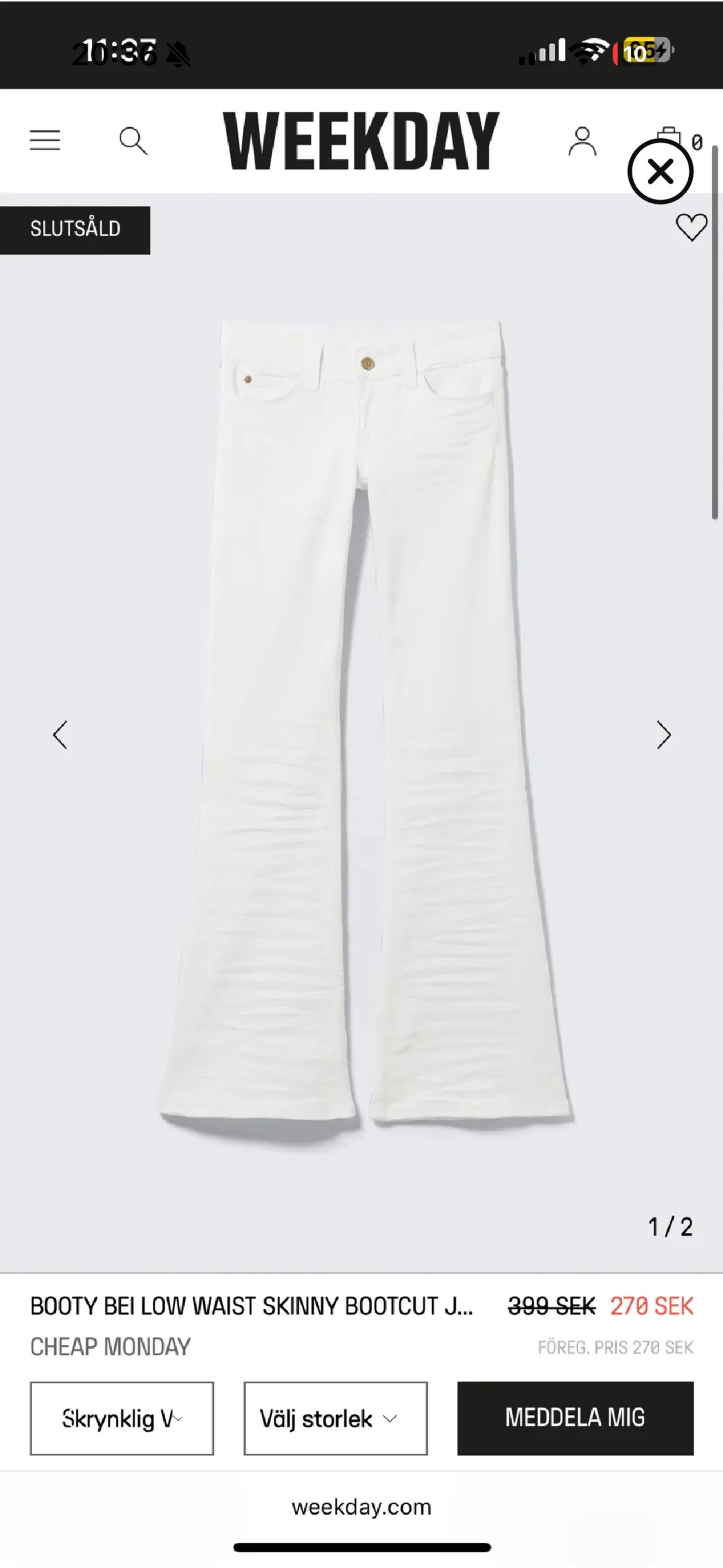 SÖKER Vita bootcut jeans från Cheap Monday